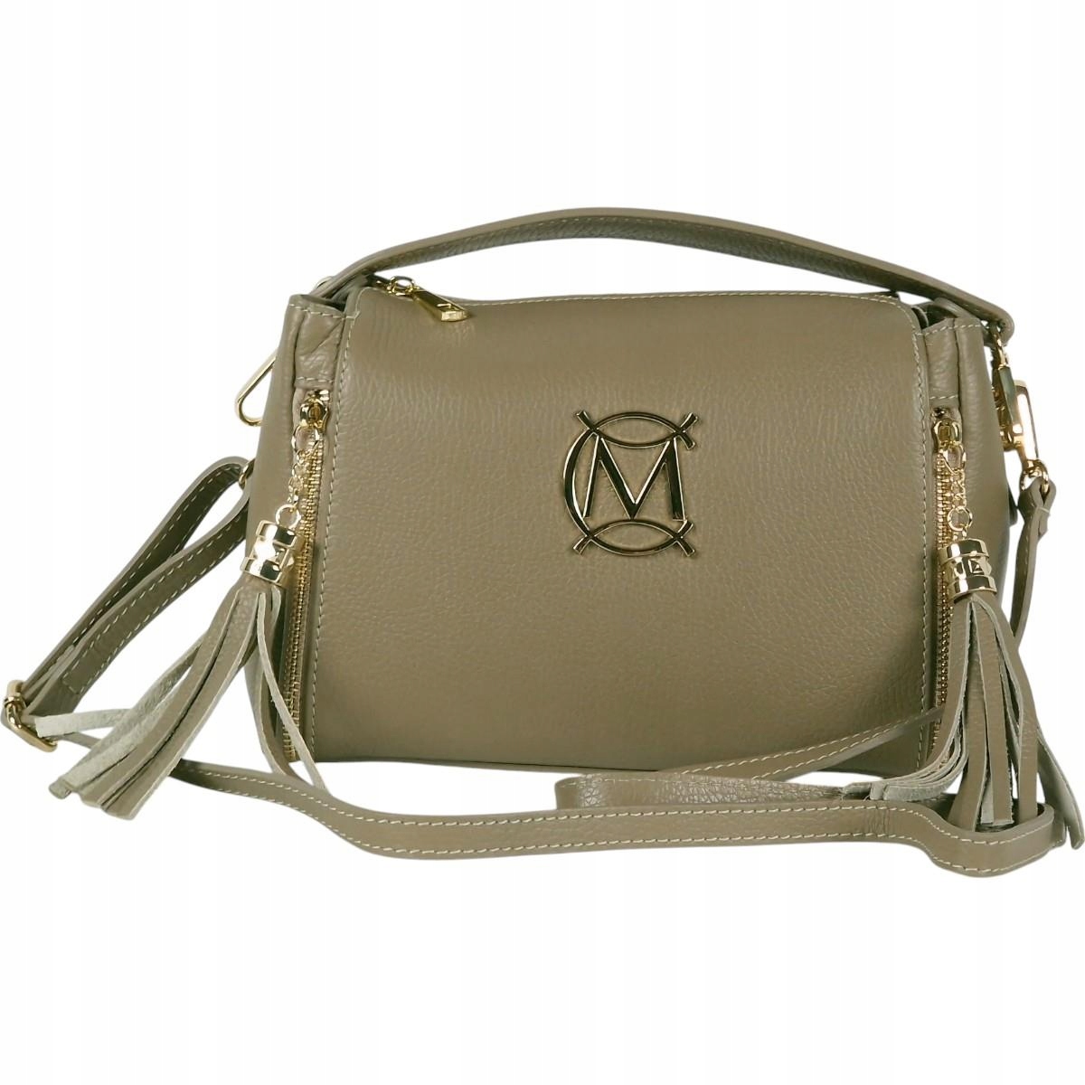 Massimo Contti kabelka přes rameno kufřík béžová přírodní kůže