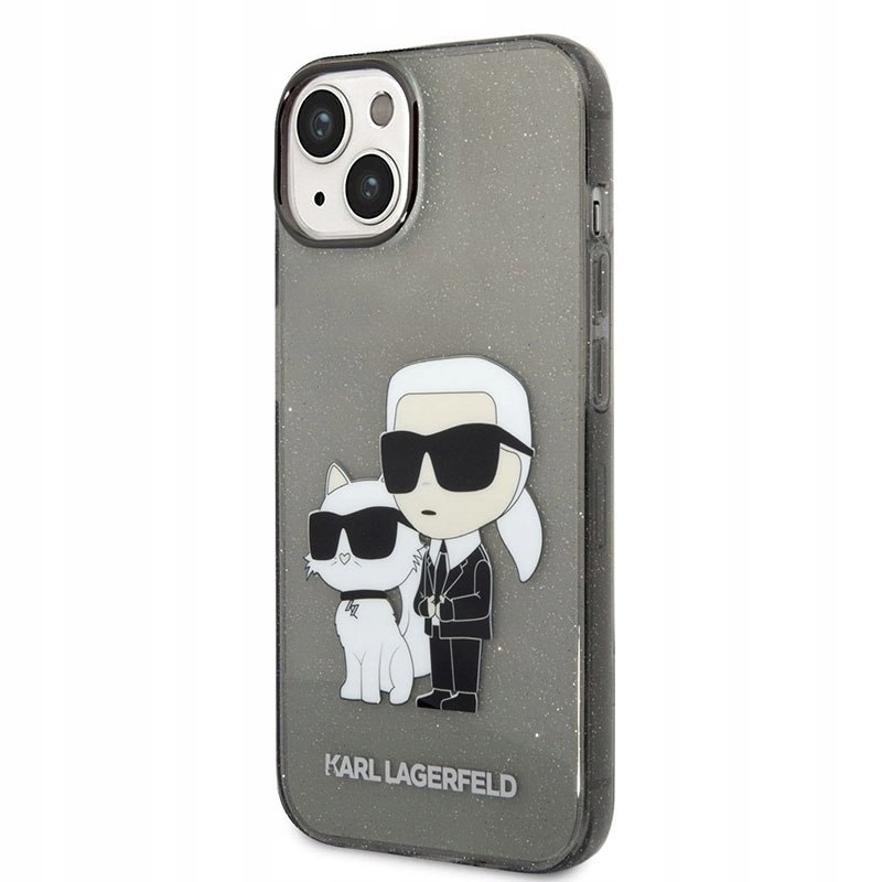 Karl Lagerfeld IML Glitter Nft Karl Choupette Pouzdro pro iPhone 14 Plus, černé