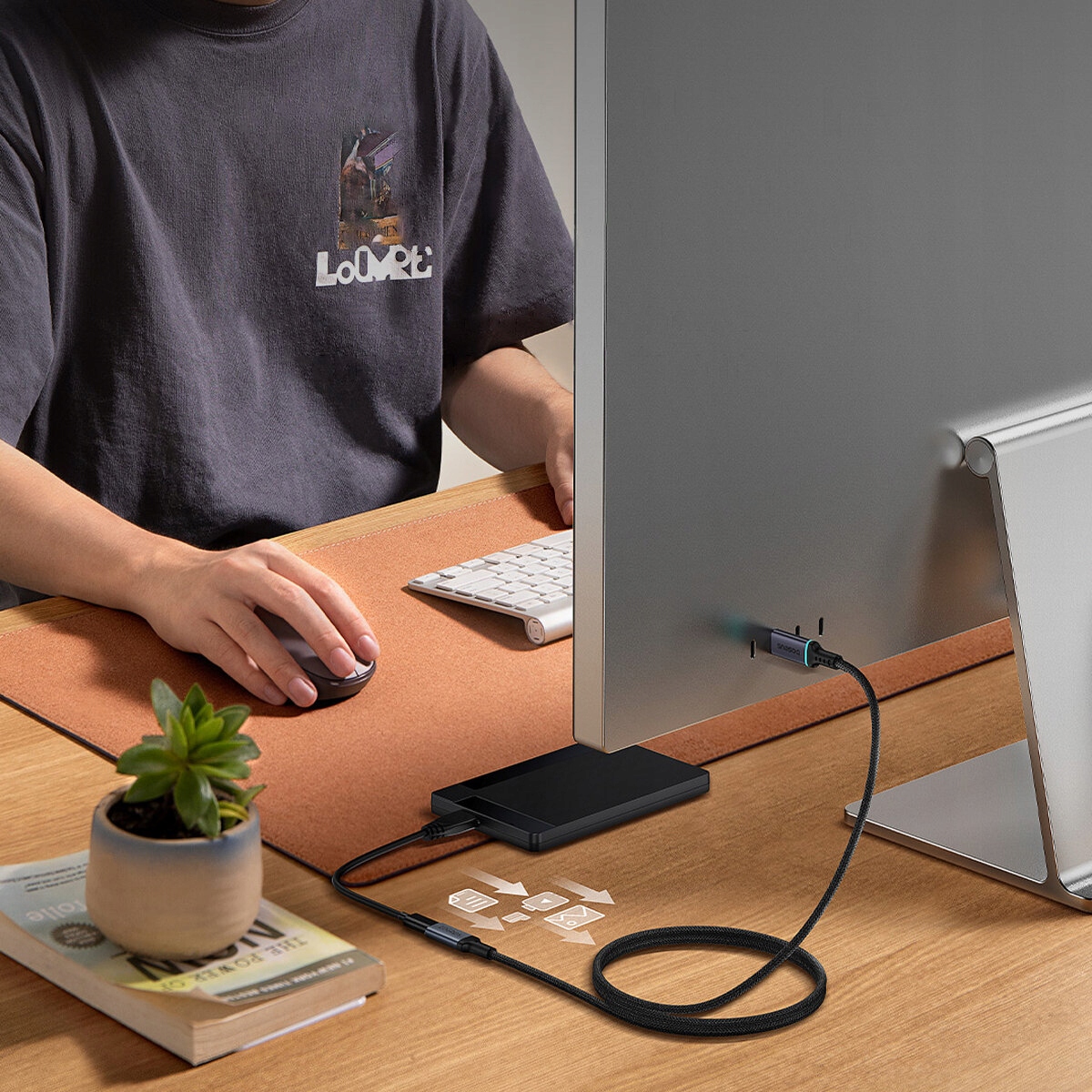 BASEUS PRZEDŁUŻACZ USB-C SZYBKI KABEL MOCNY PRZEWÓD UNIWERSALNY TYP C 1m Długość kabla 1 m