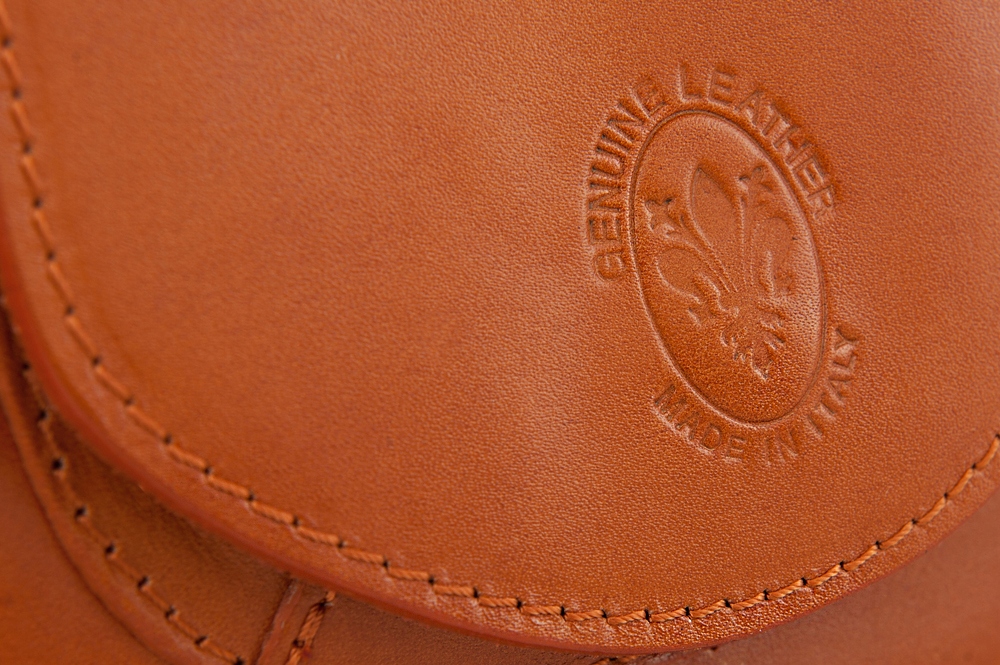 RUDA LISTONOSZKA WŁOSKA TOREBKA CAMEL SKÓRA NATURALNA VERA PELLE Materiał dominujący skóra naturalna