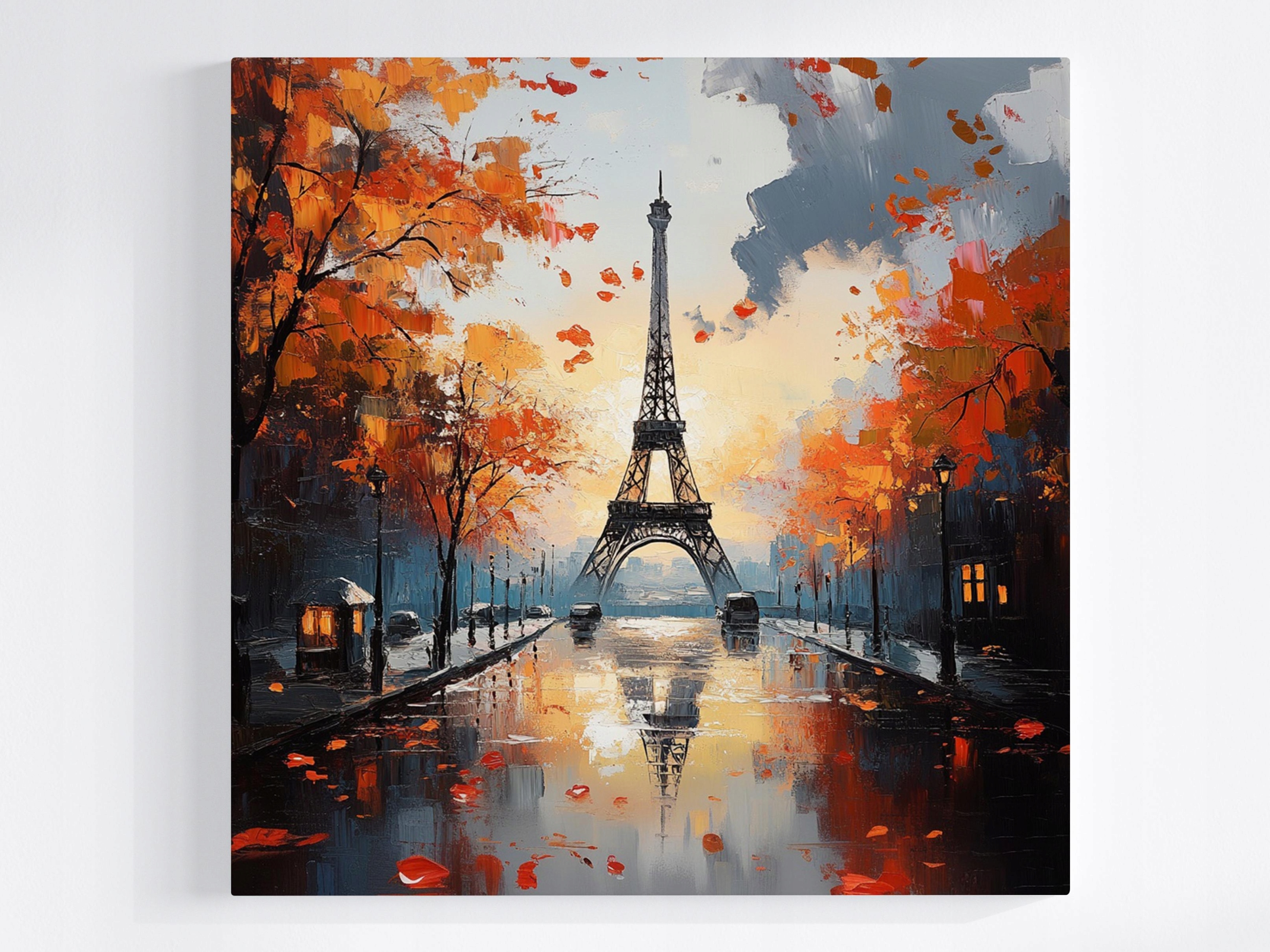 Obraz Na Plátně Canvas Paříž Eiffelova Věž Podzim Déšť Odraz 80x80