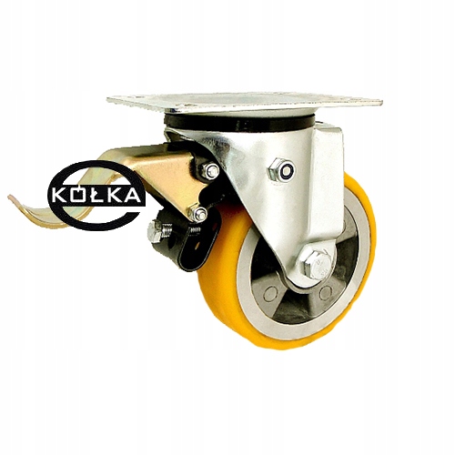 Kolečko 125 mm hliníkové-polyuretanové, otočné s brzdou