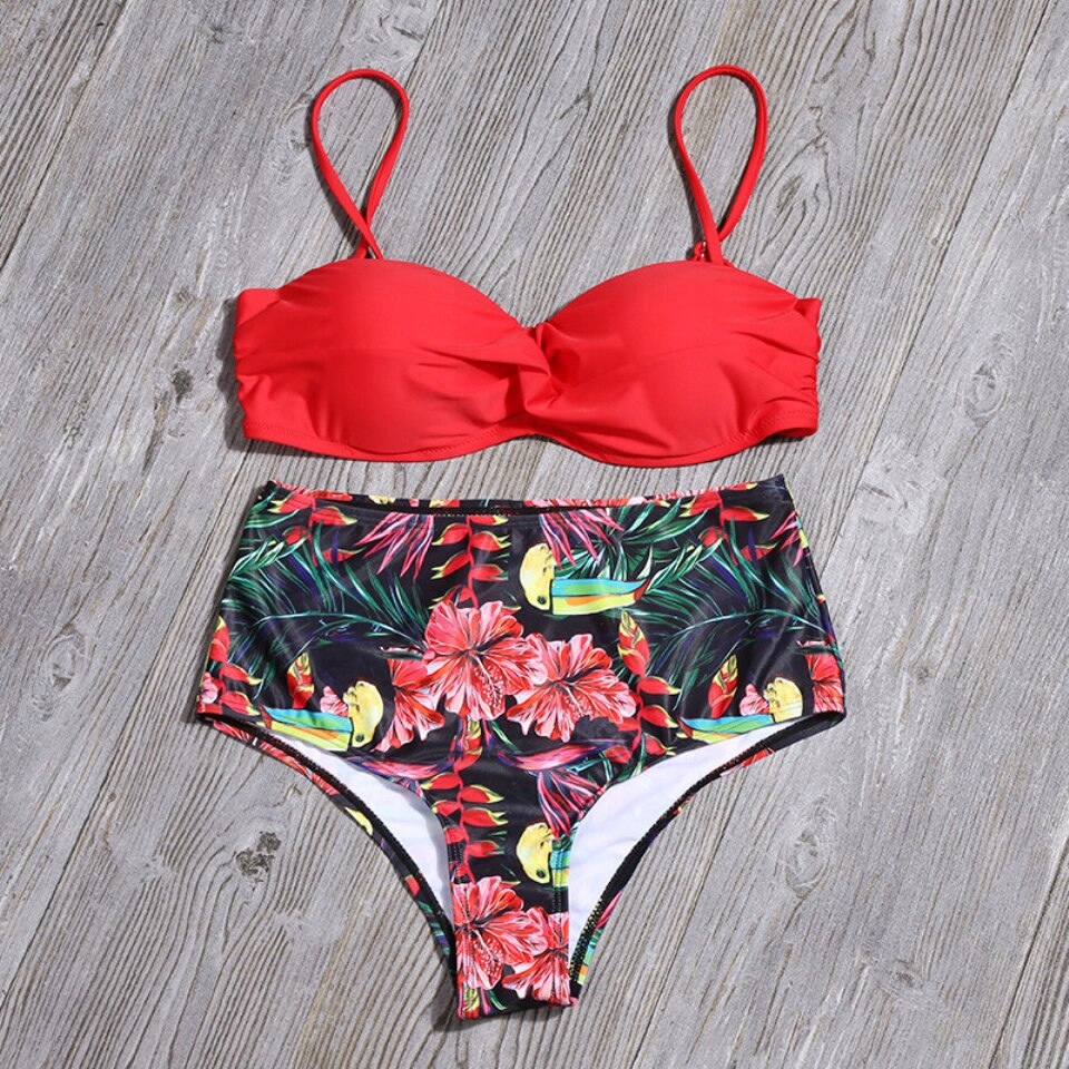 STRÓJ KĄPIELOWY BIKINI WYSOKI STAN KORONKA BOHO XL Materiał dominujący poliamid