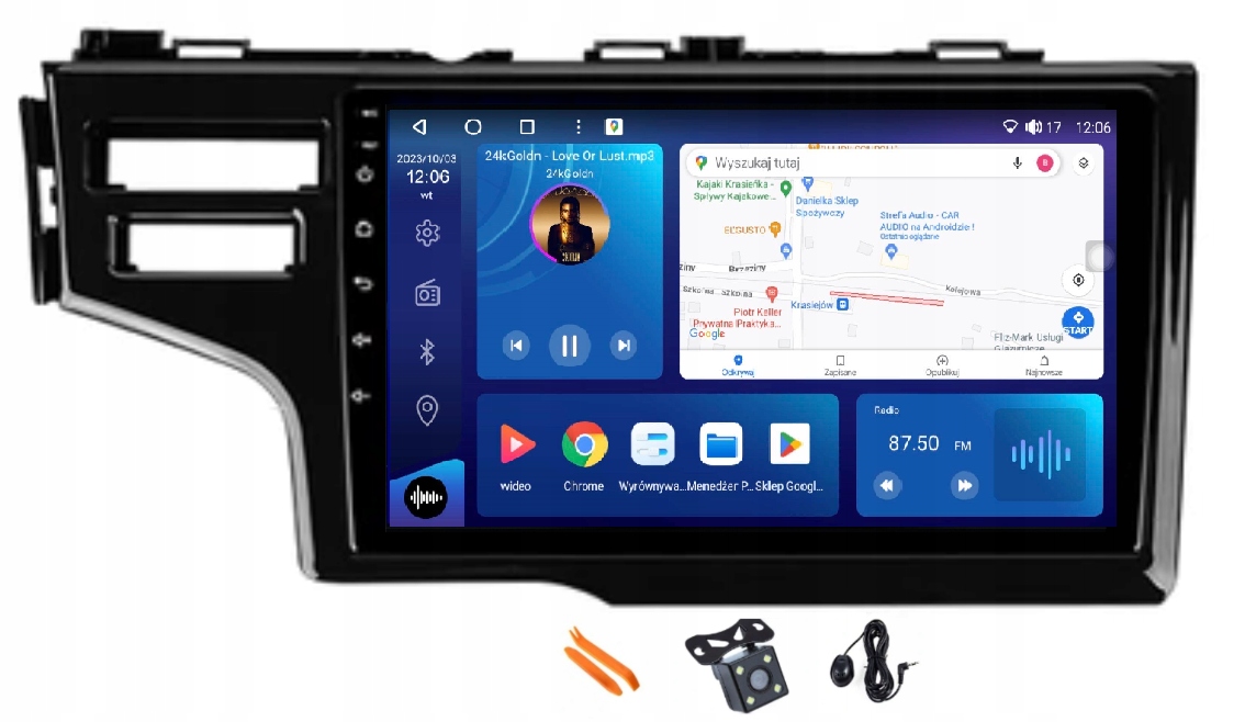 Rádio Android Navigácia Qledcarplay Lte 128GB Gps Honda Fit Jazz 4 15-20