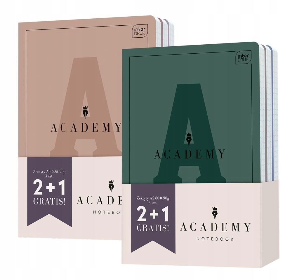 N-Zestaw zeszytów A5 60# ACADEMY Hyb.(2+1) 5997