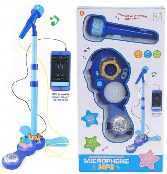 

Mikrofon Karaoke Zestaw Statyw MP3 Światło Led