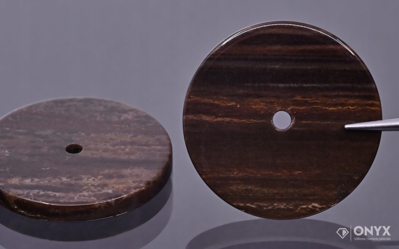 Dřevo zkamenělé dlaždice vrtané kulaté fi 25 mm