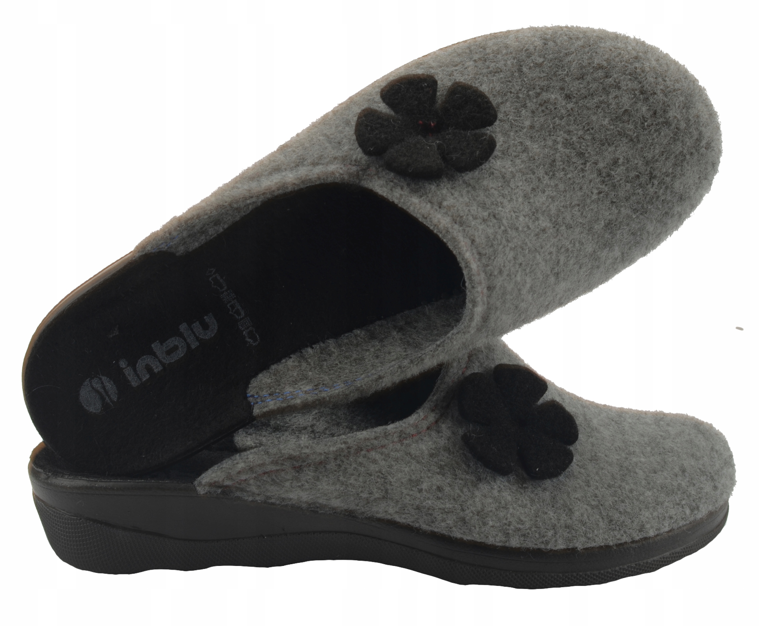 INBLU KAPCIE PAPCIE DOMOWE DAMSKIE NA KOTURNIE CA116 KLAPKI FILCOWE 38