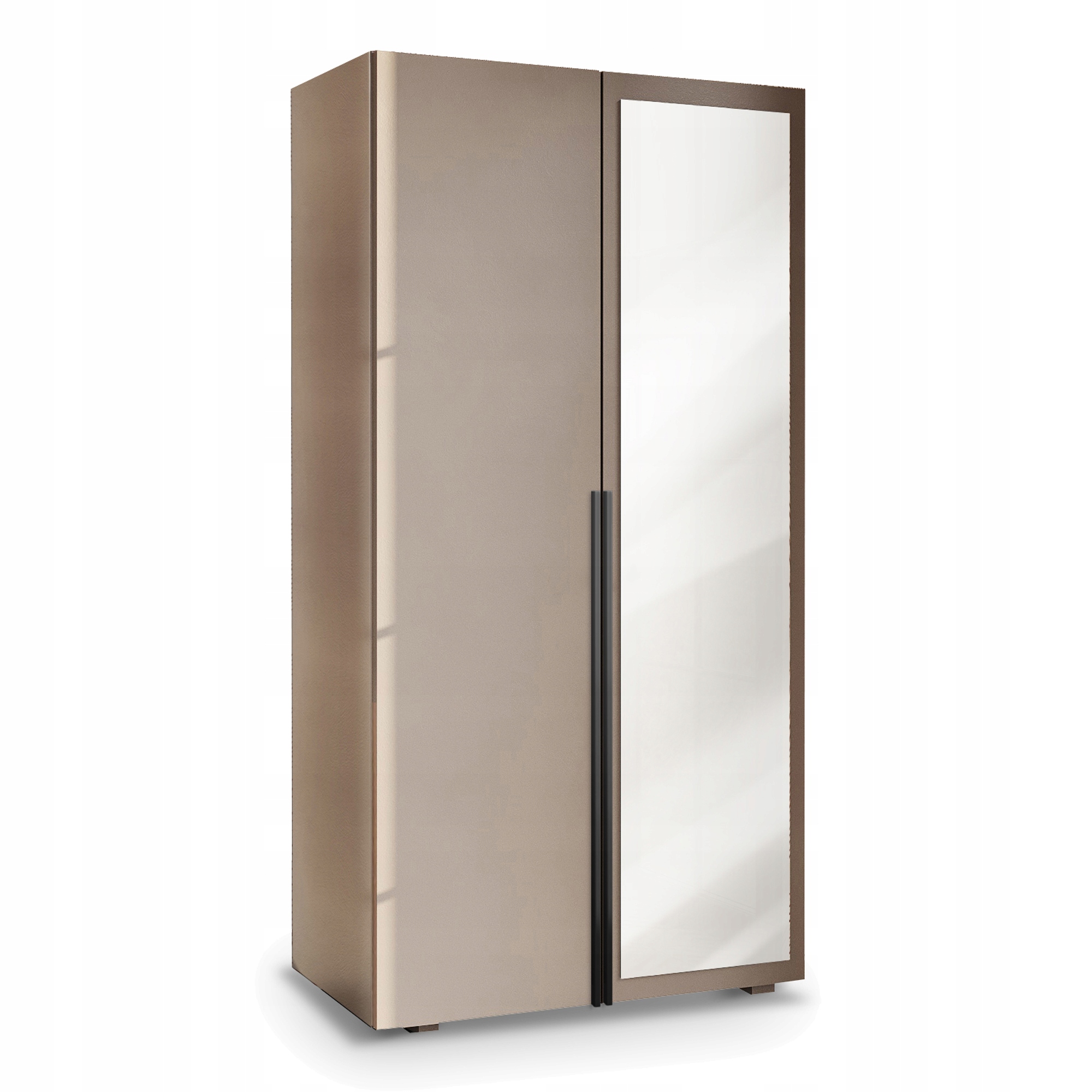 Skříň 90 CM S Výklopnou Předsíní Béžová Aria Hexa Černá Se Zrcadlem