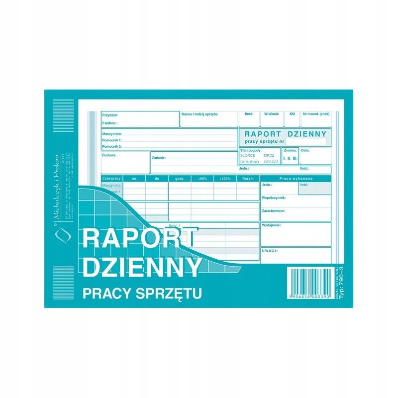 

Druk Raport Dzienny Pracy Sprzętu 790-3