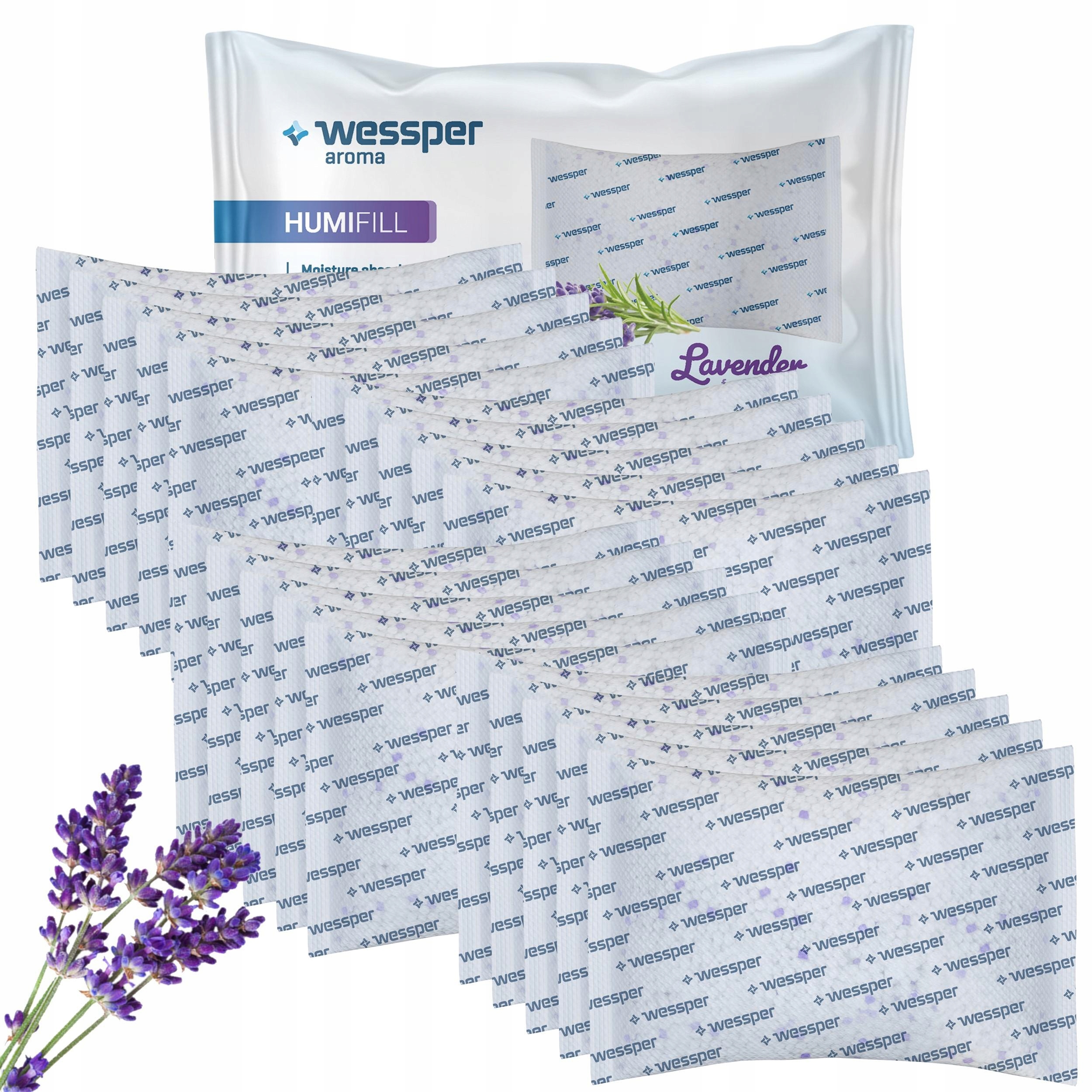 20 x Pohlcovač vlhkosti Wessper 250 g náplň s vůní levandule a stop vlhkosti