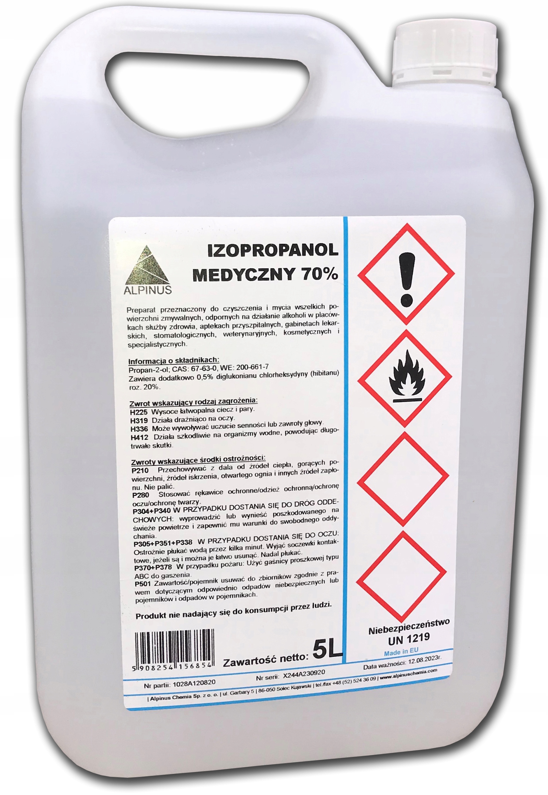 

Alkohol Izopropanol medyczny 70% 5 l