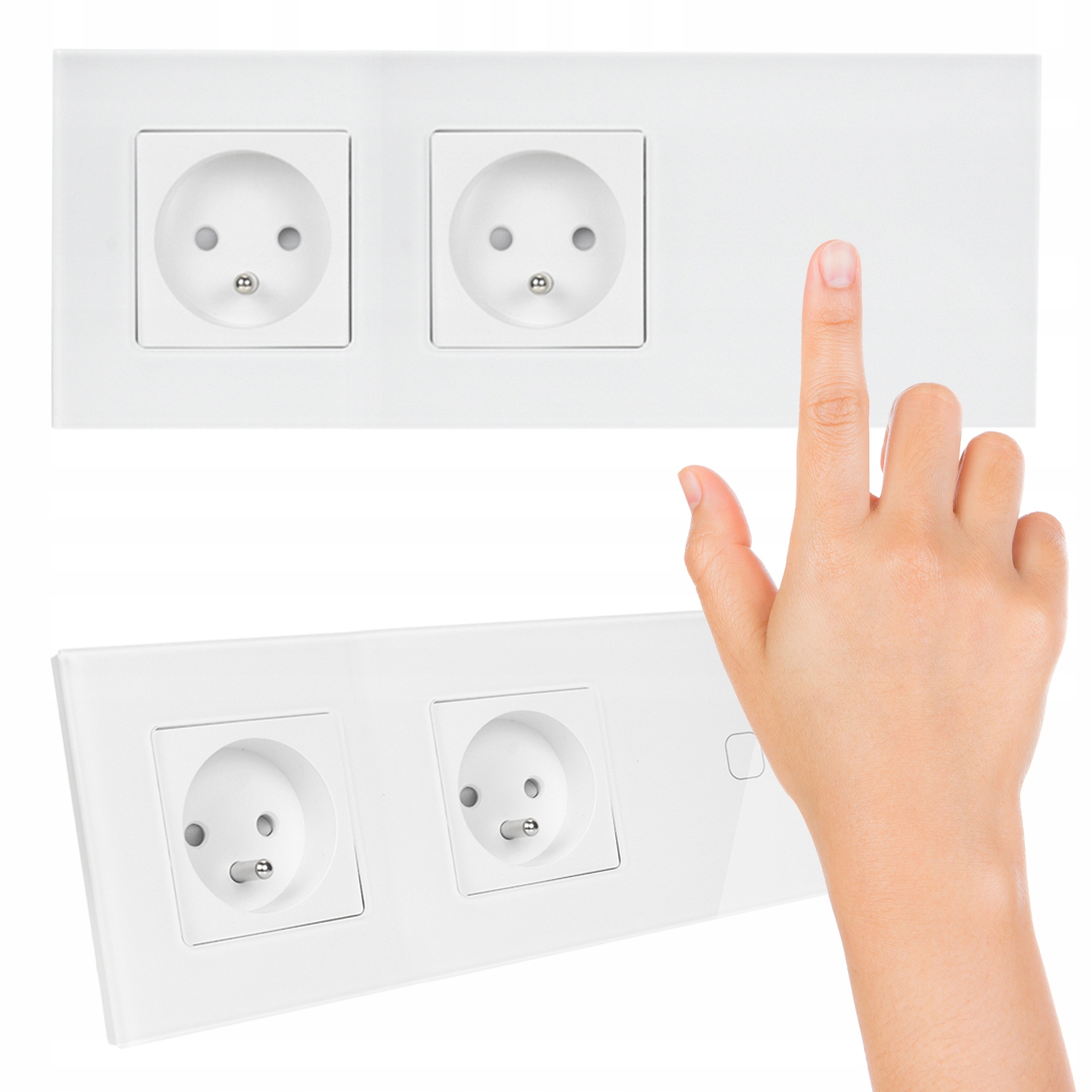 Skleněný dotykový spínač s Led podsvícením dvojitá Elektrická Zásuvka