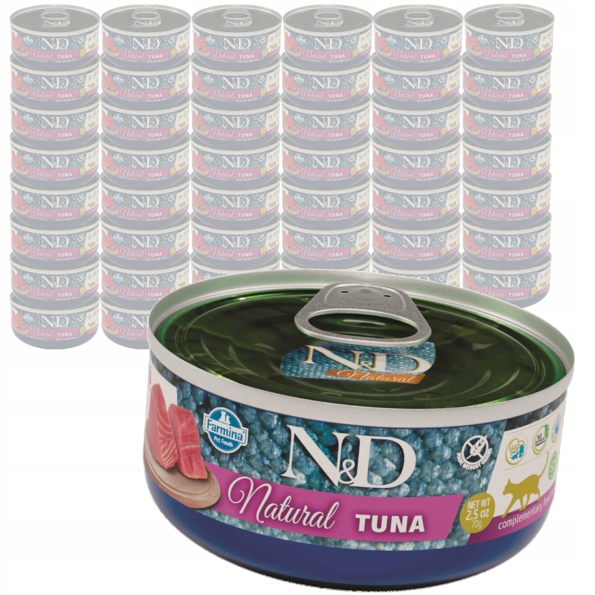 Farmina N&amp;d Cat Natural Tuna 48x70g Mokré Krmivo Pro Kočky s tuňákem