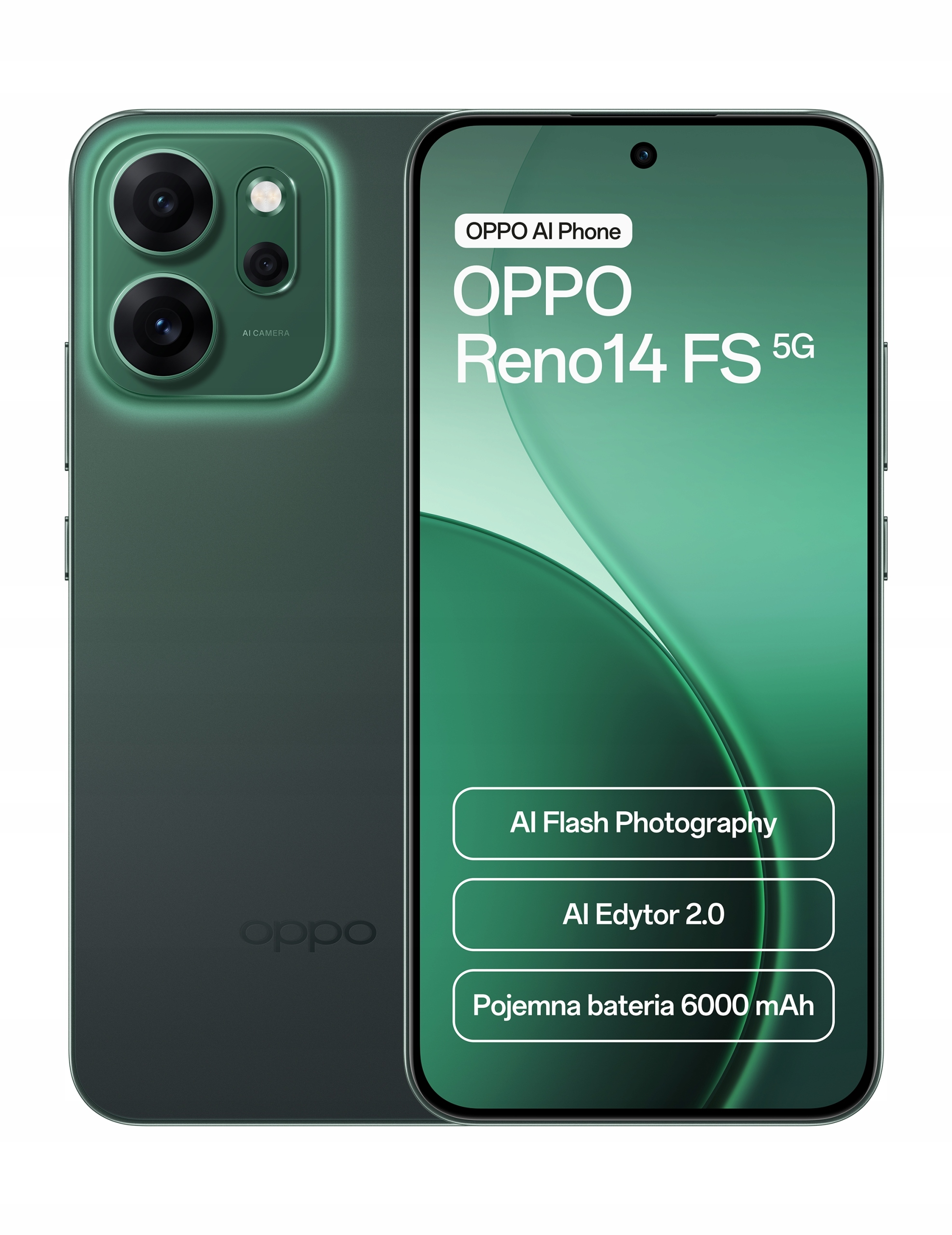 Smartfon Oppo Reno14 Fs 5G 12 Gb 512 Gb Zielony