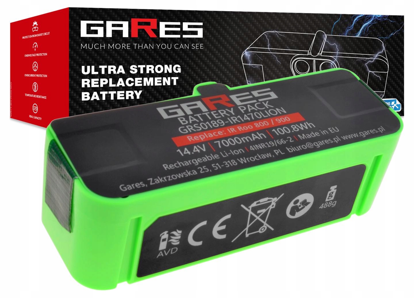 Akumulátor Gares pre iRobot Roomba 800 880 866 891 895 899 900 980 960 7,0Ah