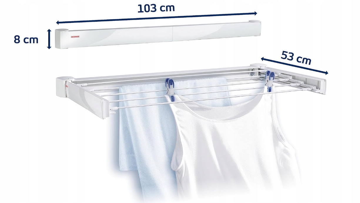 SUSZARKA ŚCIENNA METAL BIAŁY 3 M Model PRO