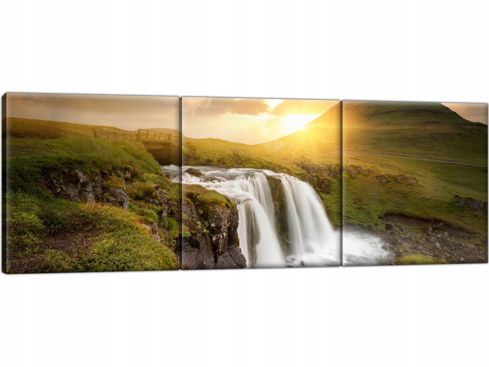 

Zachód Słońca Wodospad 90x30 Pejzaż Islandia Obraz