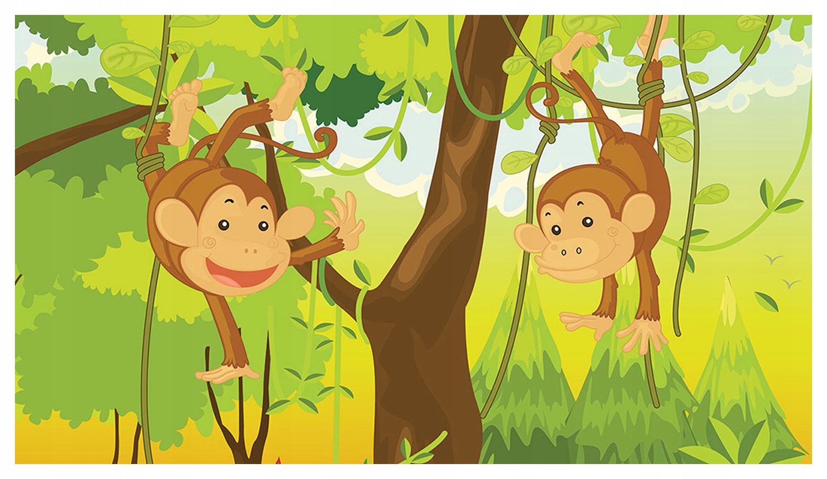 Fototapeta Veselé opičky džungle tropická vinylová 368x254 lepidlo