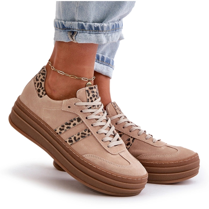 Dámské Tenisky Na Platformě Z Přírodního Semiše Zazoo N1068S4 Růžové 39