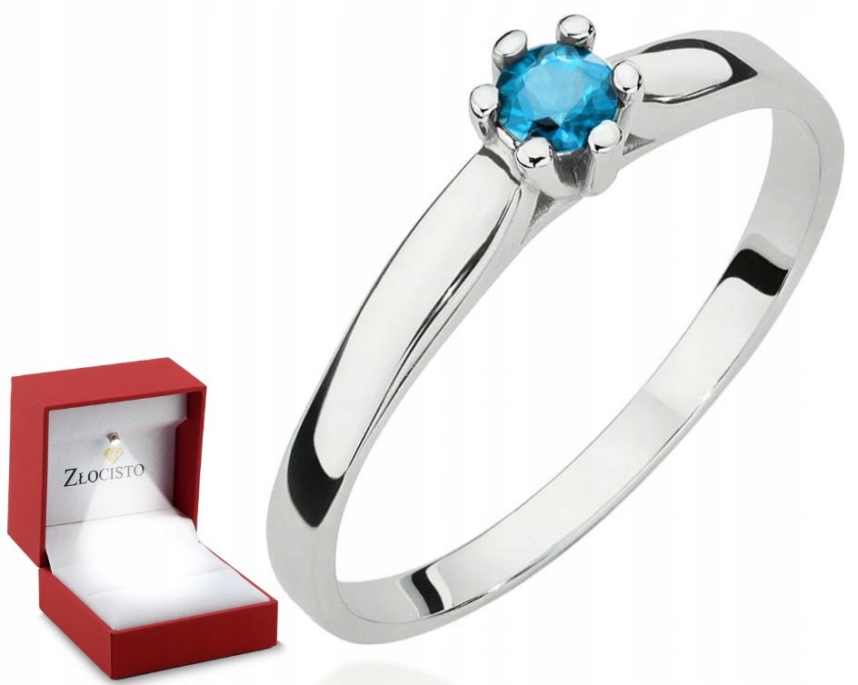 Prstýnek S Topazem Bílé Zlato Gravírování Bonus