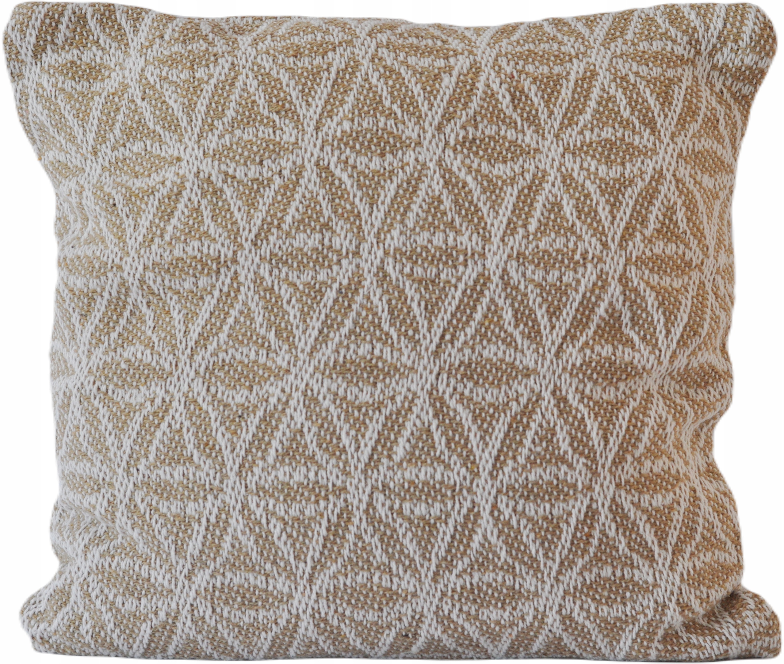 

Dwukolorowa poszewka 40x40 w stylu boho etno beż