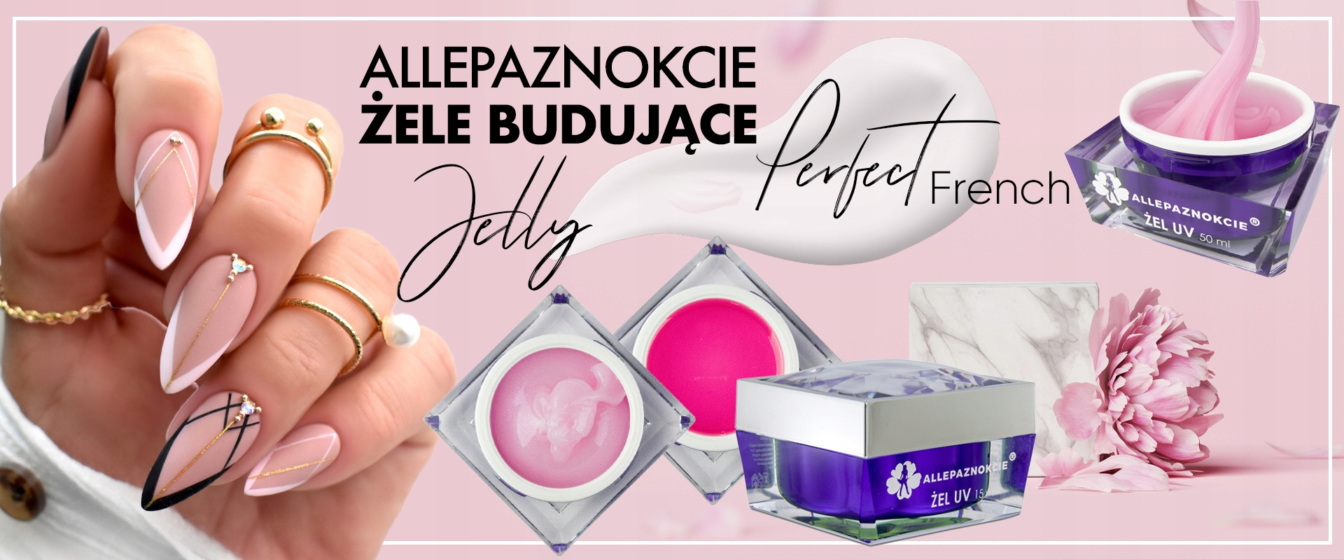 Zestaw budujący do paznokci 2x ŻEL LAMPA akcesoria Kod producenta 5904824260341