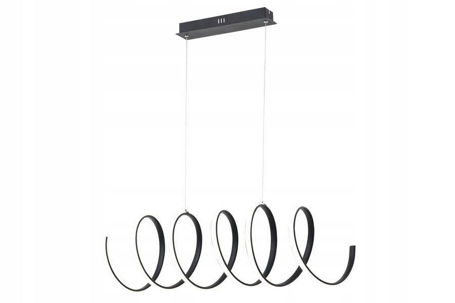 Zavinovacia Led lampa serpentína nad stôl, ozdoba jedálne Ribbon, čierna