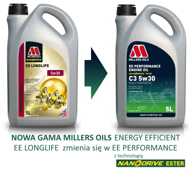 MILLERS OILS EE PERFORMANCE C3 5W40 5L LONGLIFE Rodzaj syntetyczne