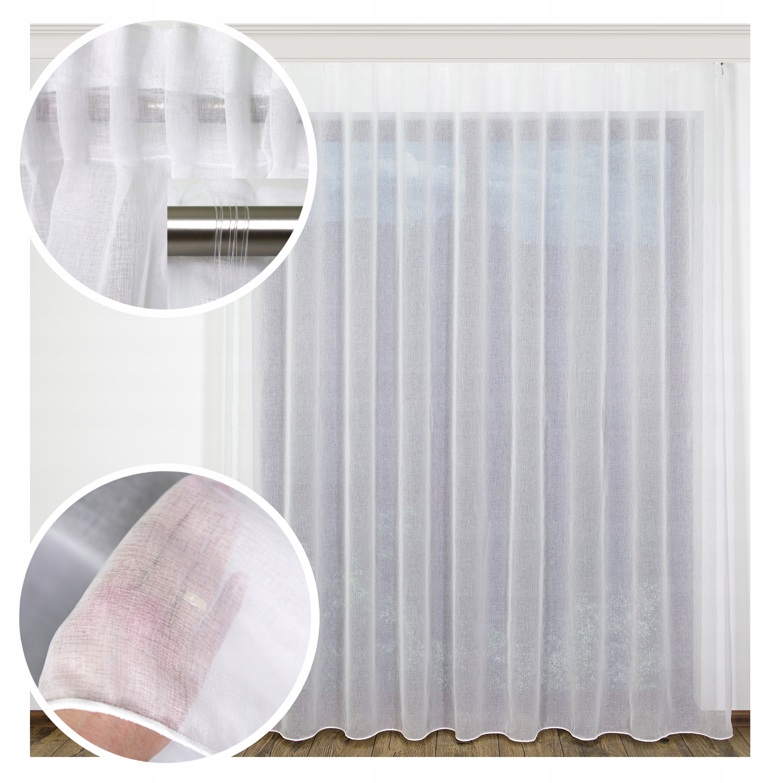 Záclona Japandi Etamina Jana 350x225 Tunel Hladký S Olovnicí Hotový Salon