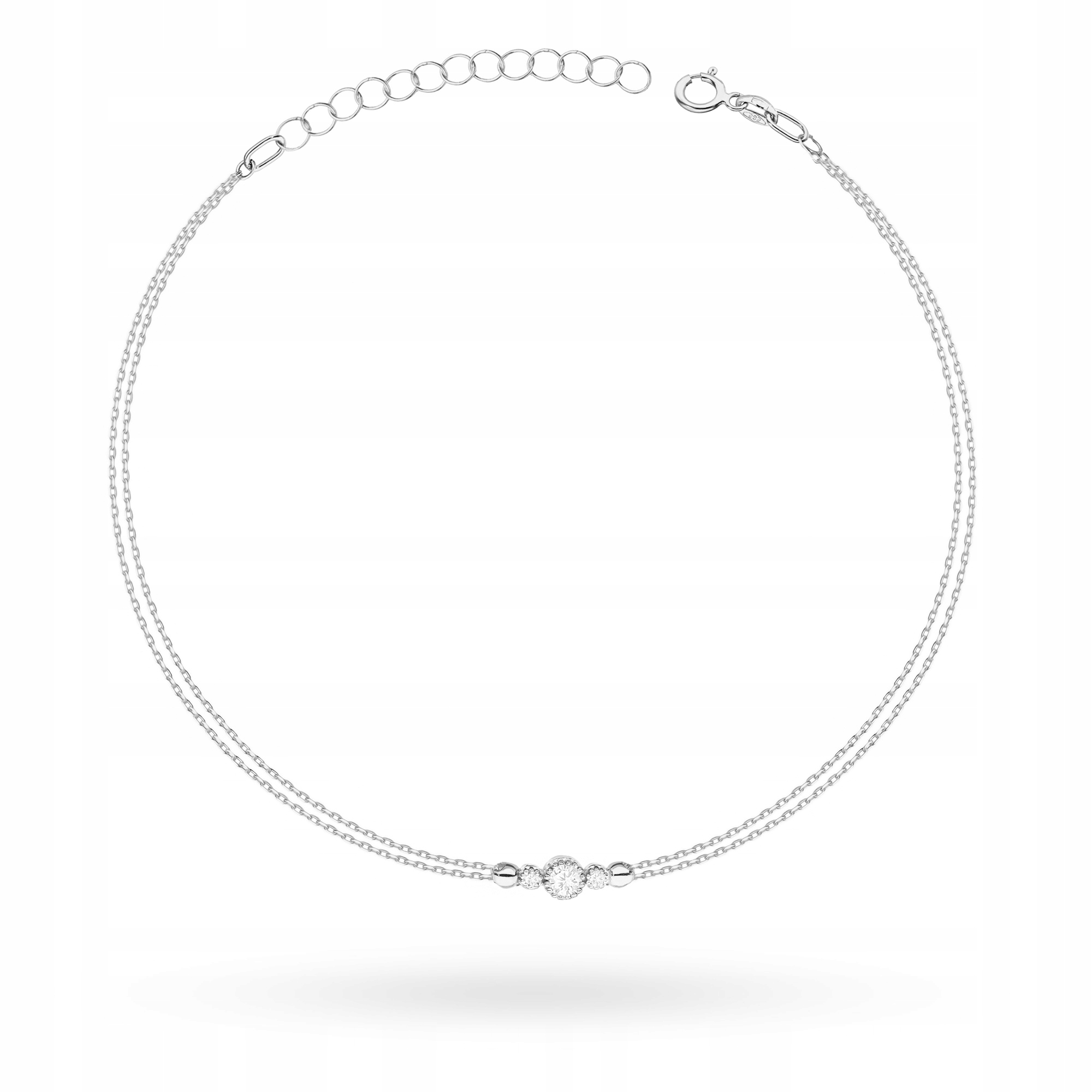 Krásný Zlatý Náramek Dámský pr. 585 14k s Brilianty 0,13ct Krabička
