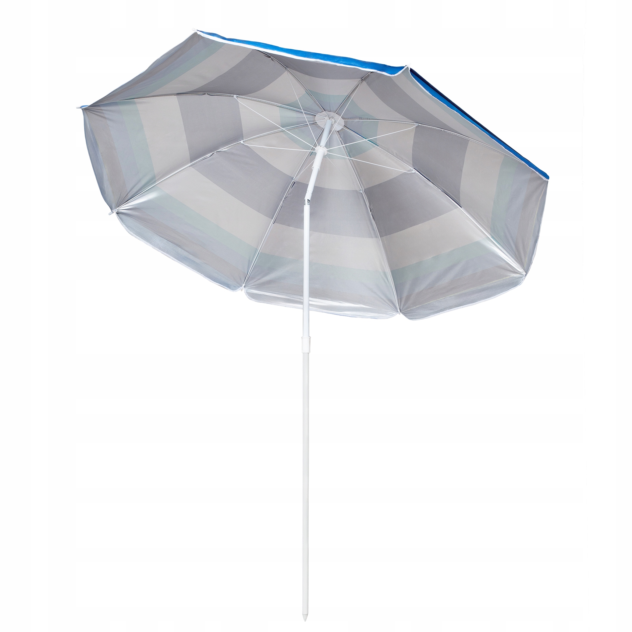 Parasol plażowy ogrodowy składany na balkon 180cm Paski biało-niebieskie — 16
