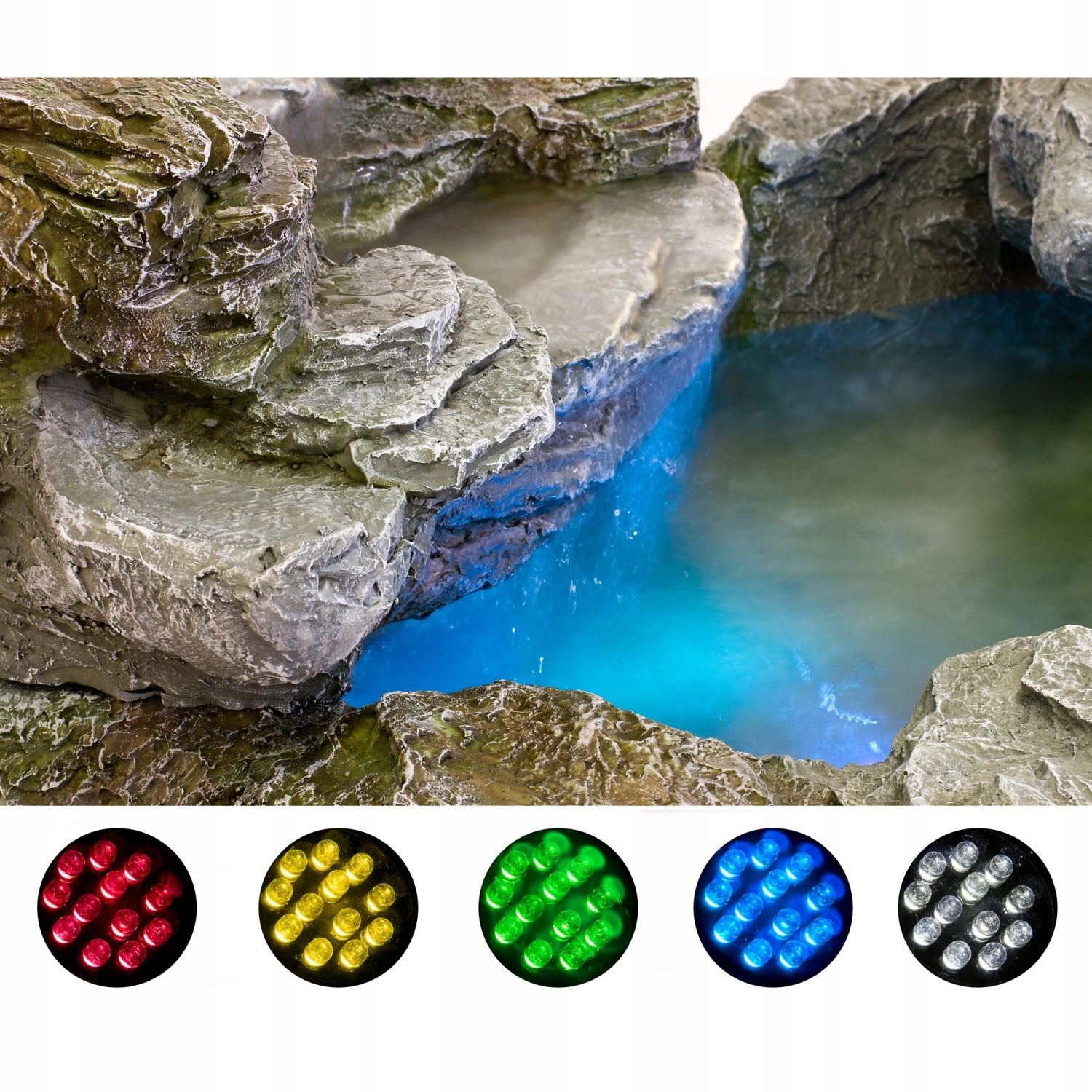 KASKADA FONTANNA OGRODOWA OLYMP 5 KOLORÓW ŚWIATŁA Typ fontanna (pompa)