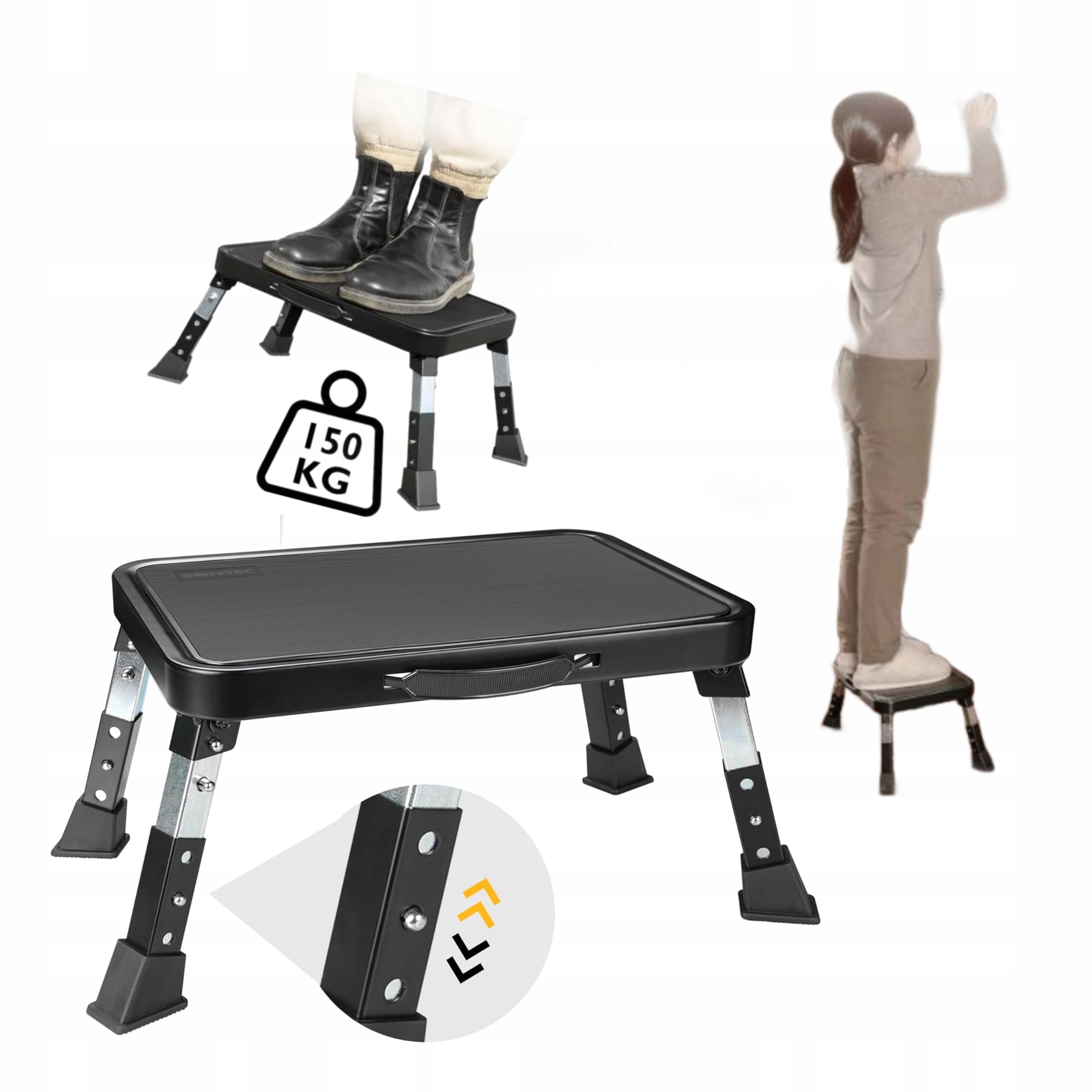 Skládací stůl s nastavitelnou výškou, protiskluzový, 150 kg, pro domácí kuchyni