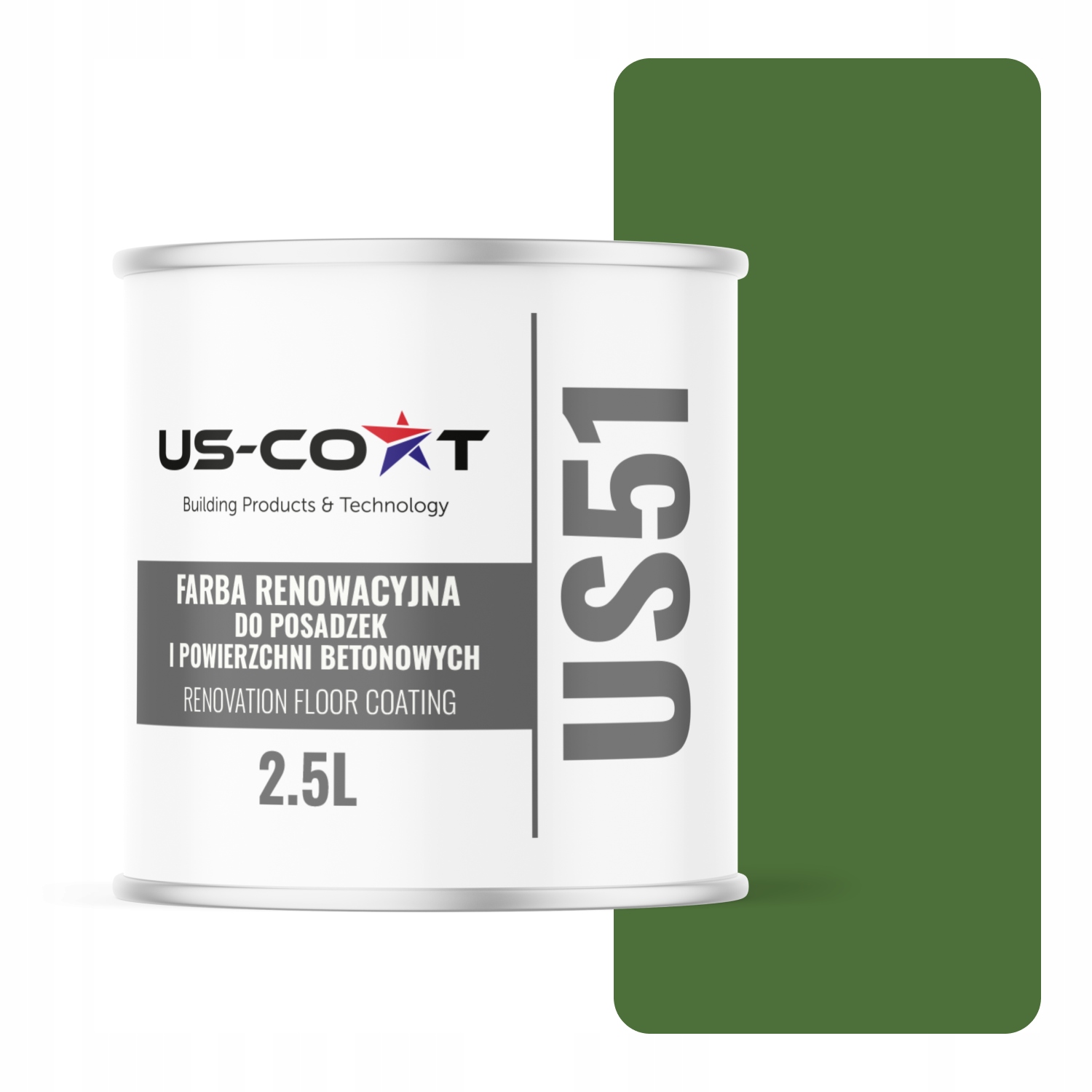 Farba Na Renováciu Betónových Podláh Zelená Trávnatá RAL6010 Mat 2,5 L