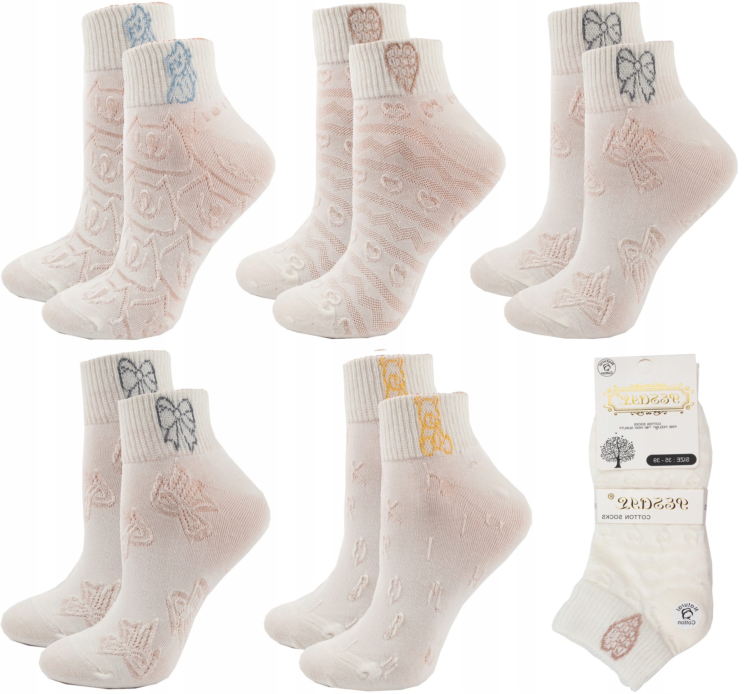 

Damskie Stopki Skarpety Bawełna Premium Komplet