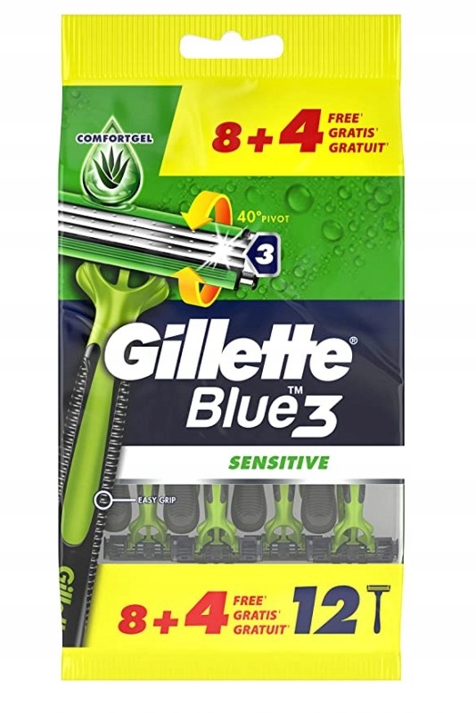 

Gillette Blue 3 Sensitive Maszynka Jednoraz. 12SZT