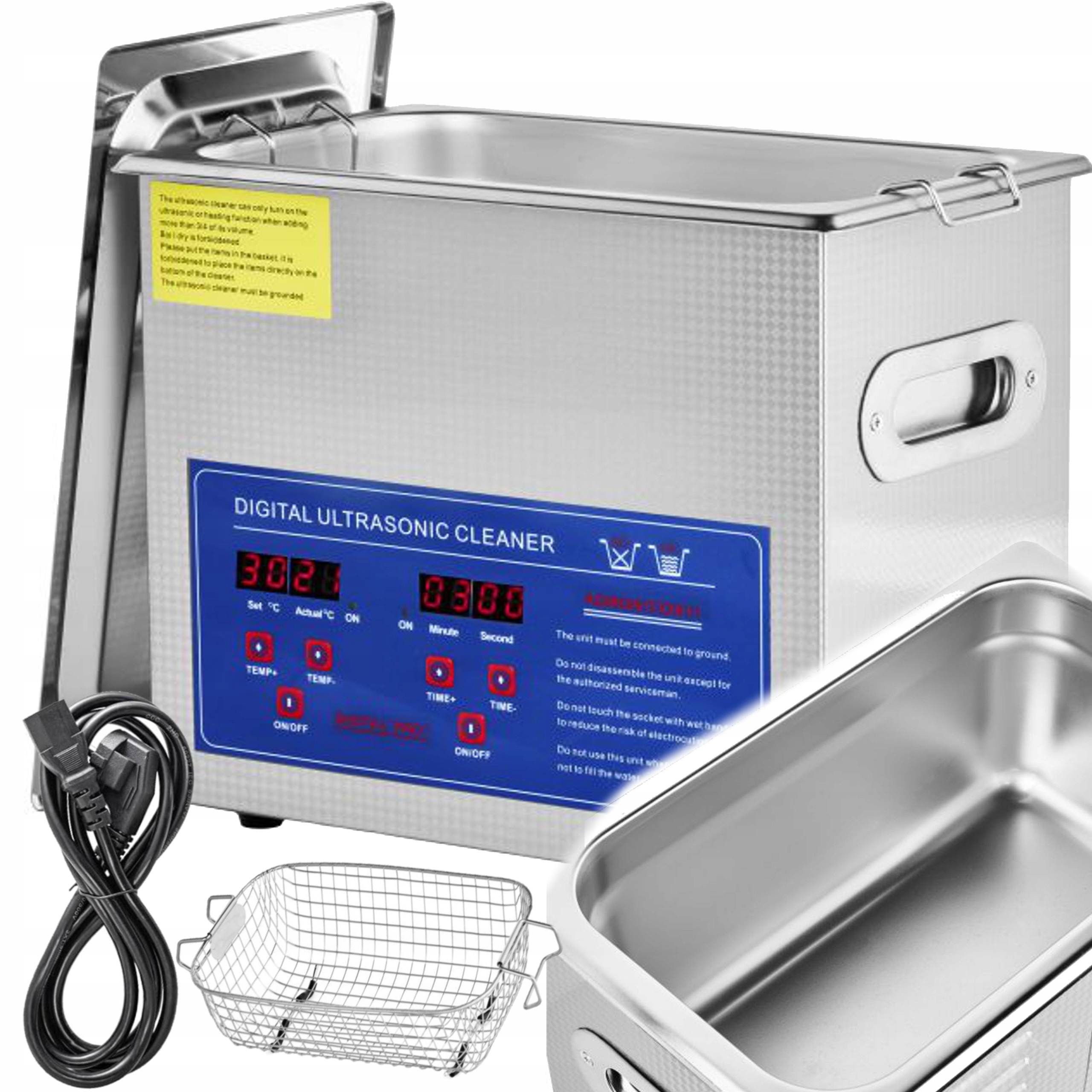 Umývačka Ultrazvuková Vaňa 220W 40kHz Kôš 6.5L Kozmetický Sterilizátor