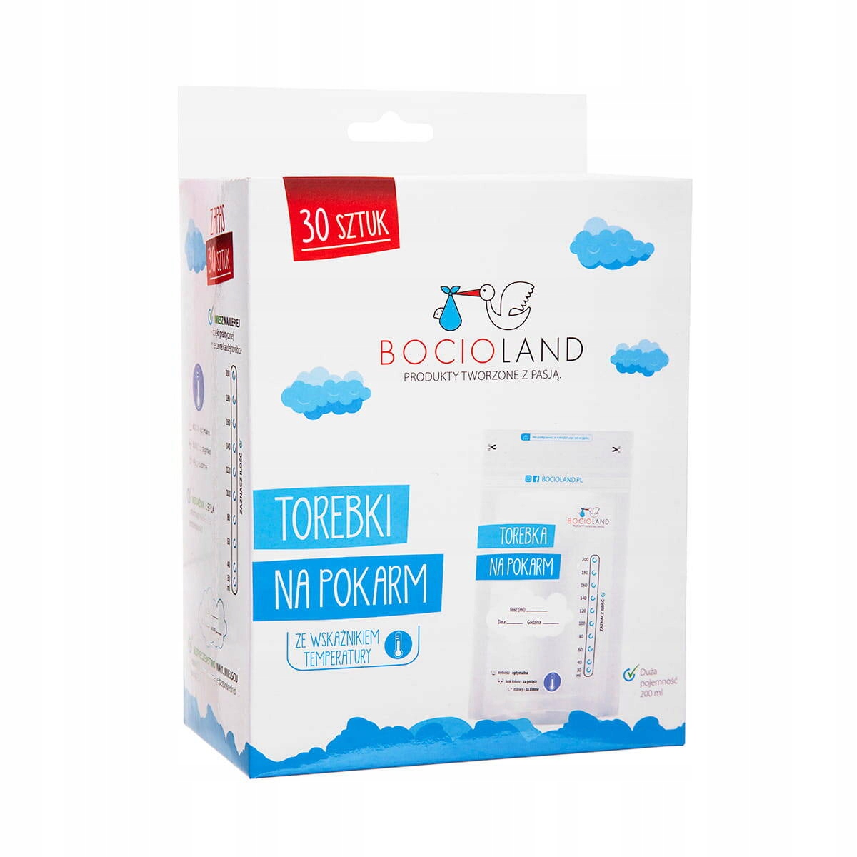 3x BOCIOLAND Woreczki Do Mrożenia Pokarmu Torebki Strunowe 200ml 90 szt EAN (GTIN) 5904501650175