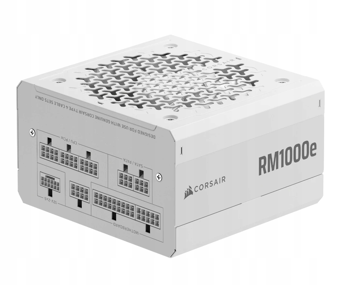 CORSAIR RM1000e White, 1000 Watt, Cybenetics Gold Certified, Fully Modular — 8