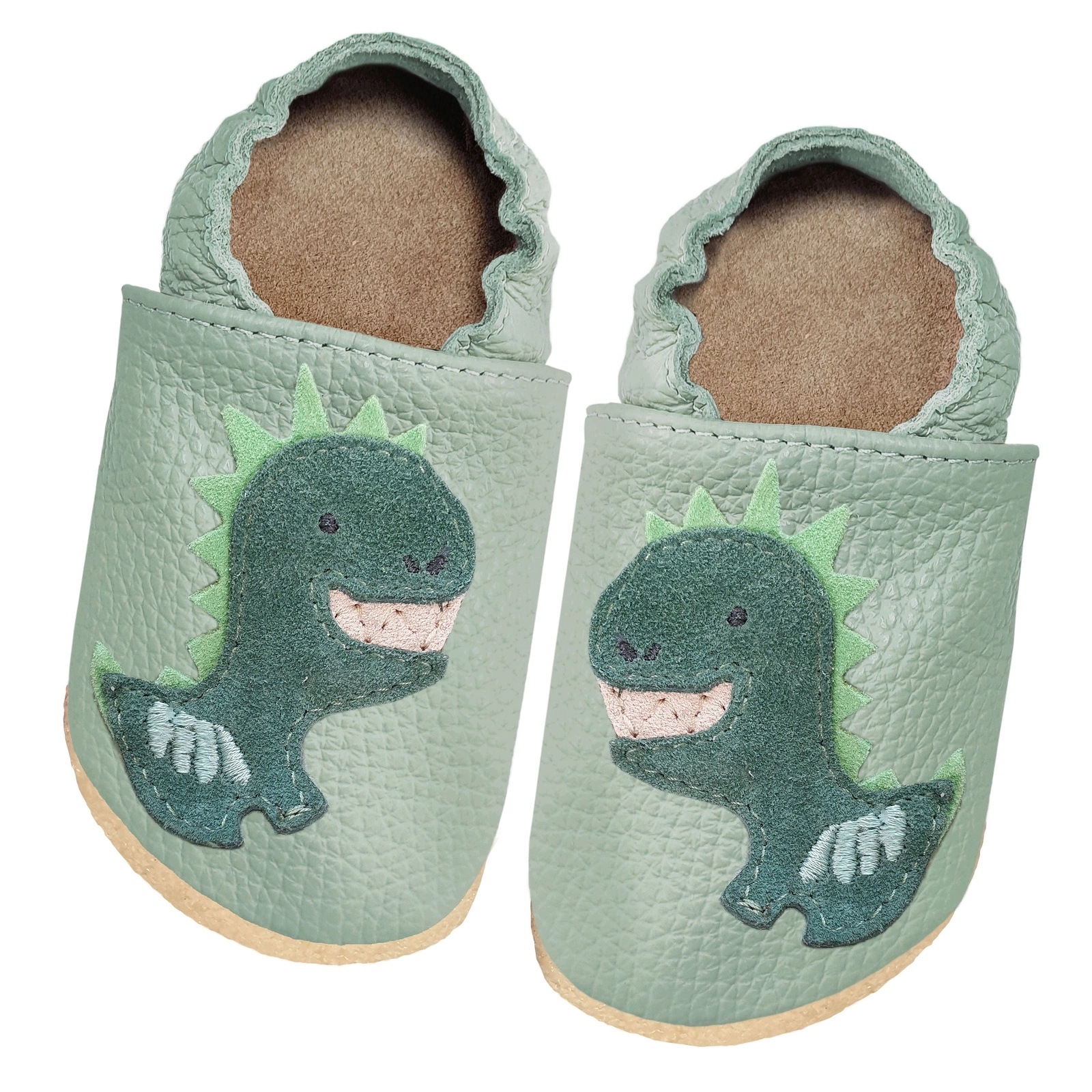 Kapcie barefoot skórzane dziecięce Funky Monkey Pro Dinozaur 25/26