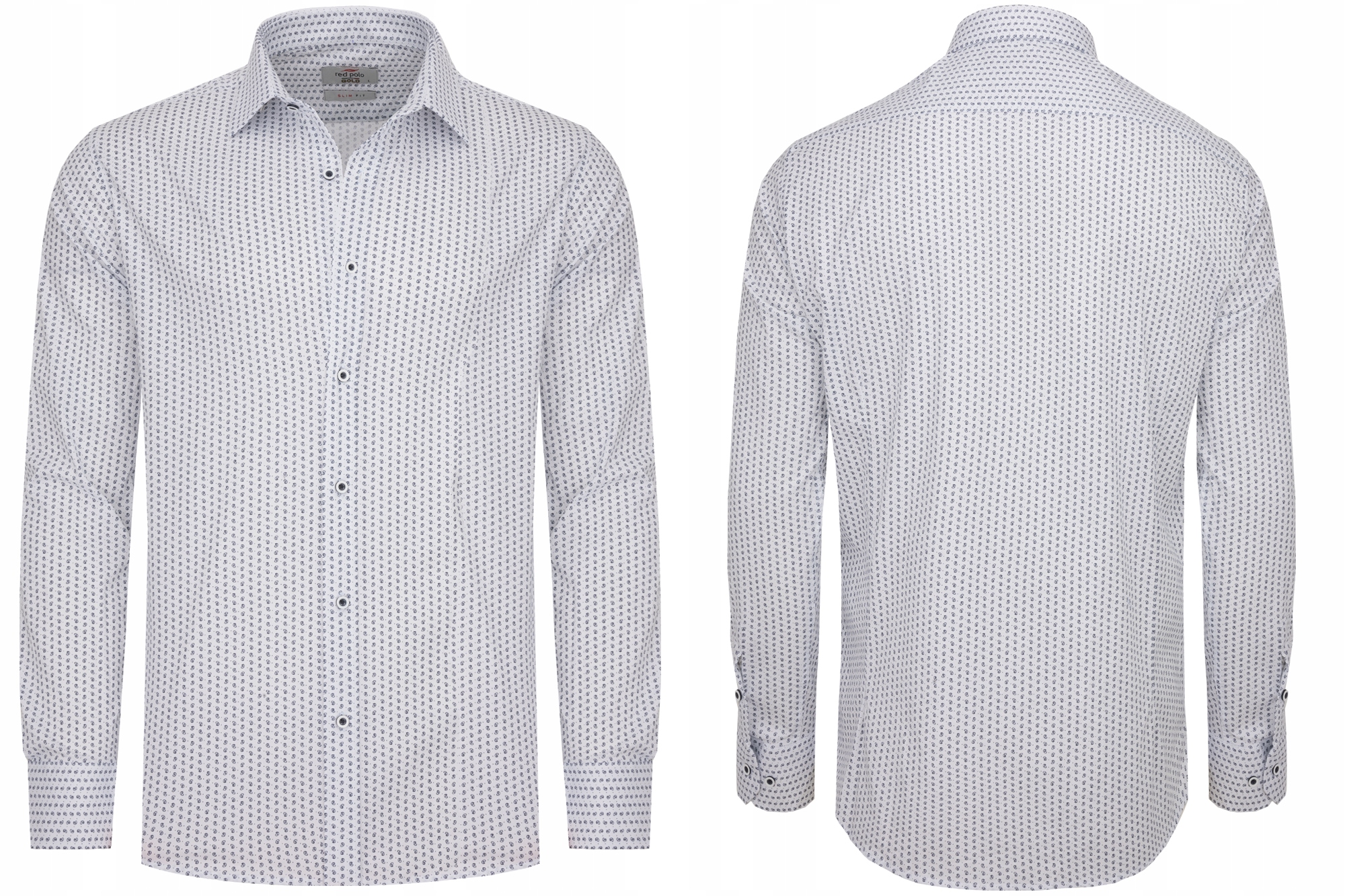 Pánská Košile Casual Bílá S Elegantní Vzorem 3XL