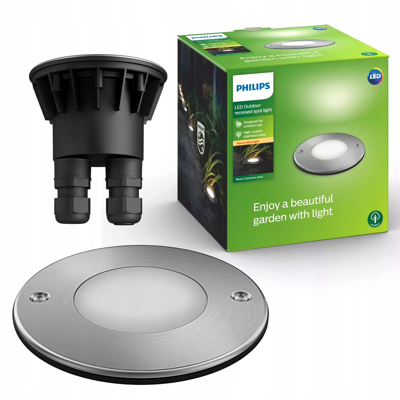 Lampa Dogruntová Led nájezdová 3W 270lm 2700K IP67 Stříbrná Philips