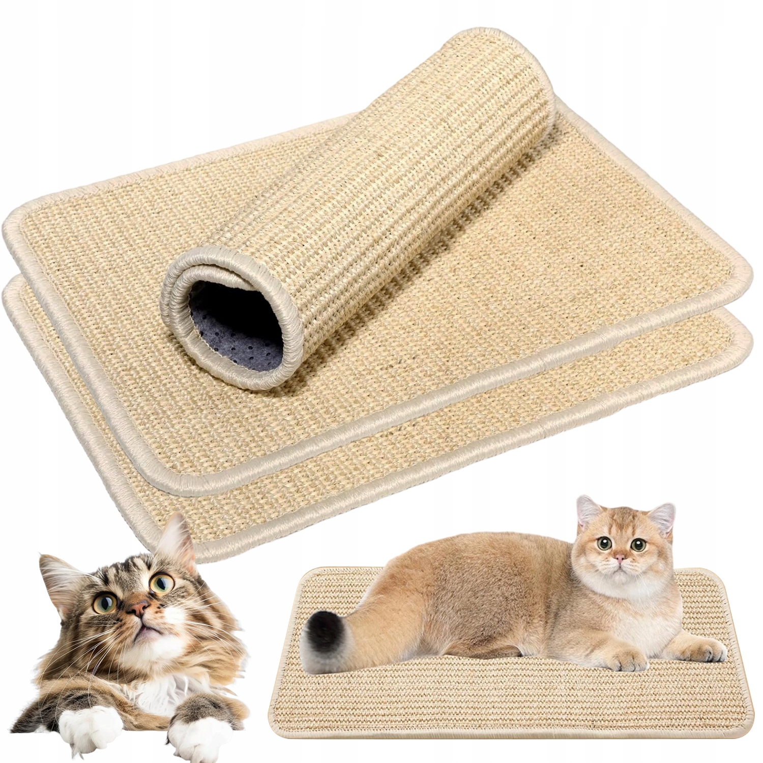 Levně 3 Škrabadla Pro Kočky 50X25 CM Ječmen Odolný Vůči Stěnám Pohovky