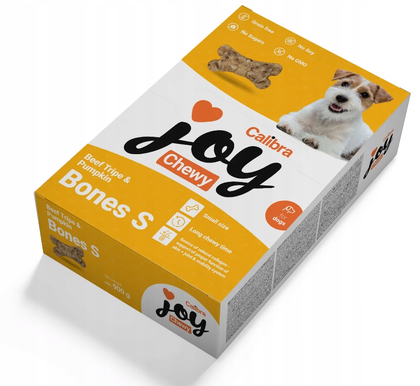 Levně Calibra Joy Dog Žvýkací kosti s hovězími dršťkami a dýní velikost S 900g