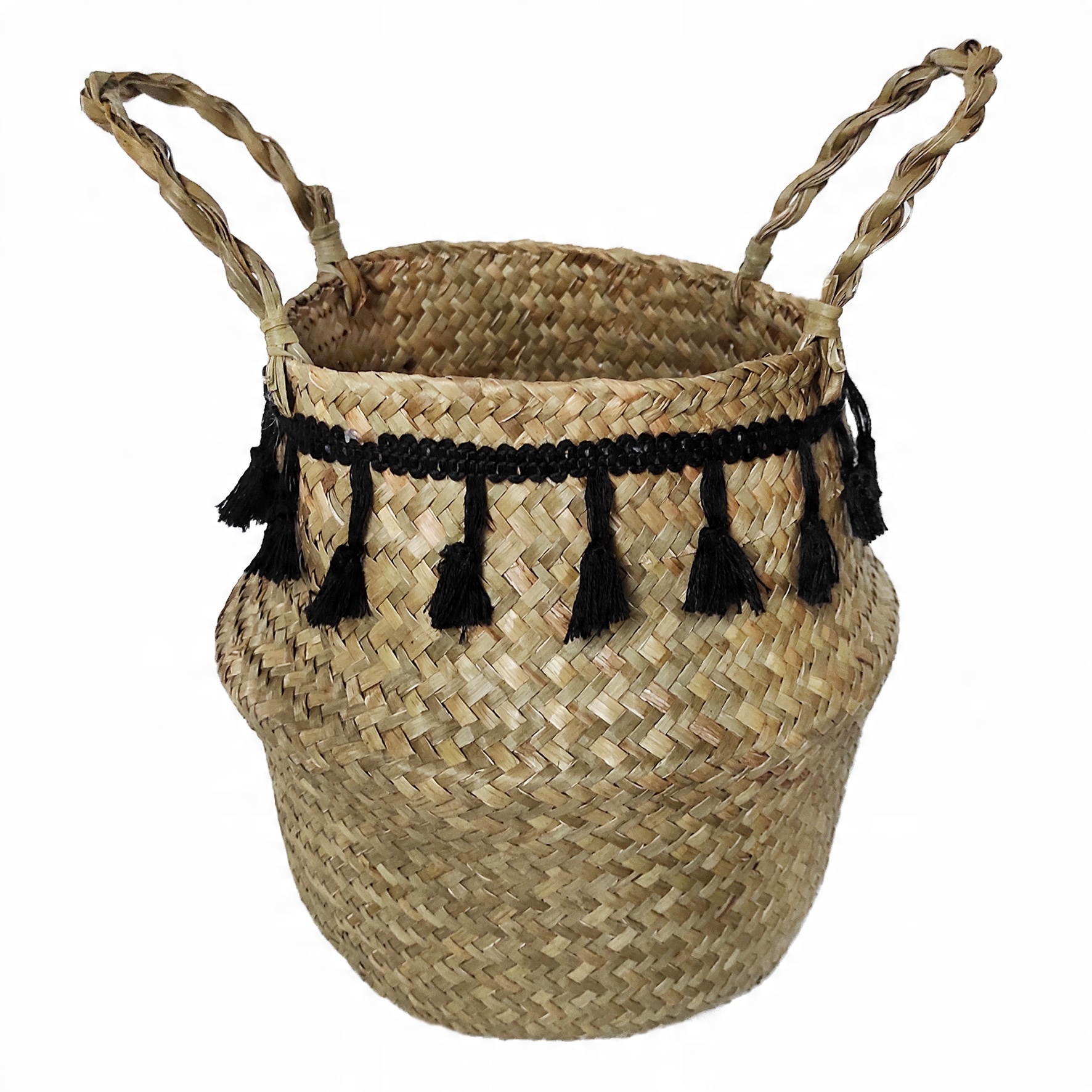 

Kosz z trawy morskiej boho scandi naturalny chwost