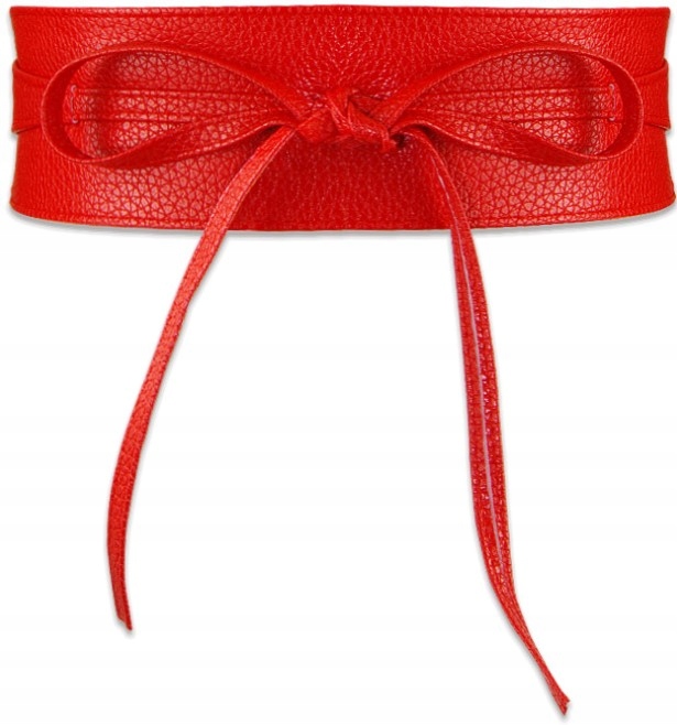 

Pasek Eko Skóra Czerwony Wiązany Talia Do Sukienki