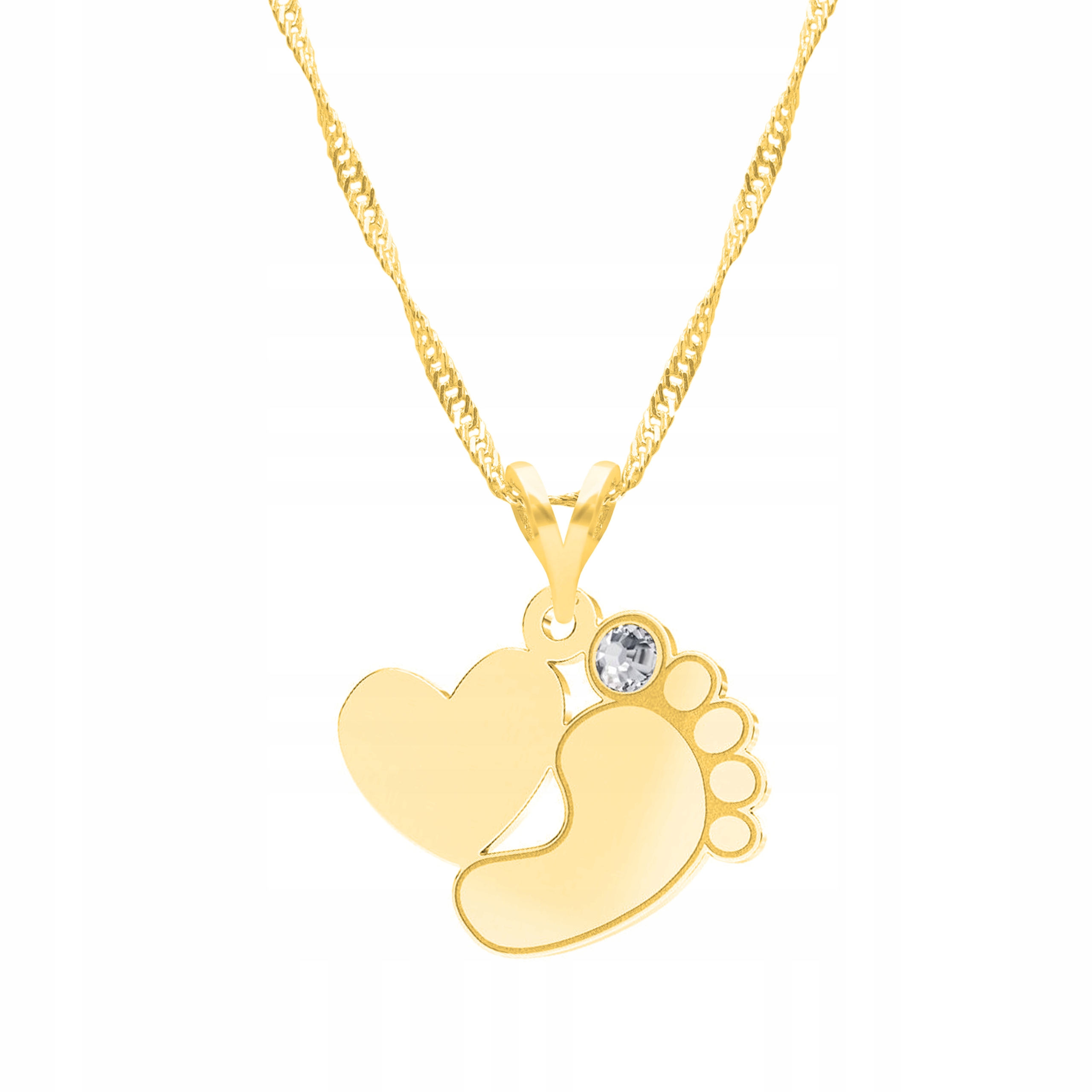 Řetízek zlatý náhrdelník 925 Otisk dětské nožičky