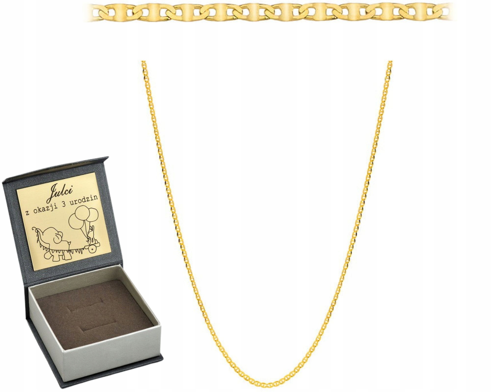 Zlatý Řetízek Gucci Plochý 50 CM 585 Jako Dárek Pro Ženu Gravírování