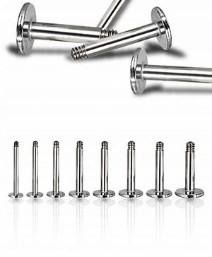 

Tytanowy pręcik typu labret srebrny 1,6/6